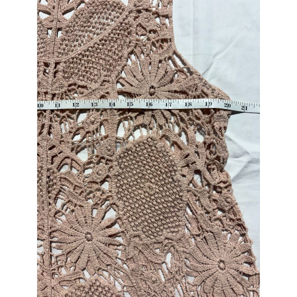 Olivia Sky Cotton Crochet Tank Top Boho Open Knit Floral Medallion Size XL - Picture 13 of 14